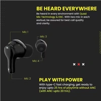 WINGS Bass Drops100 Earbuds with Active Noise Cancellation