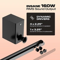 WINGS Wings Centerstage 3000 2.1 Channel Soundbar with 160W RMS - Black