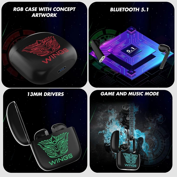 WINGS Wings Phantom 100 Gaming TWS Earbuds