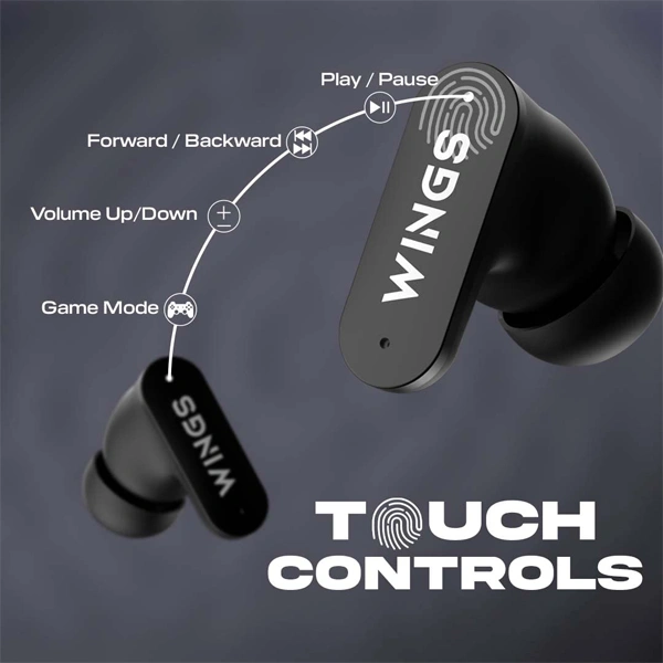 WINGS Wings Phantom 315 Wireless Earbuds - Black - Black