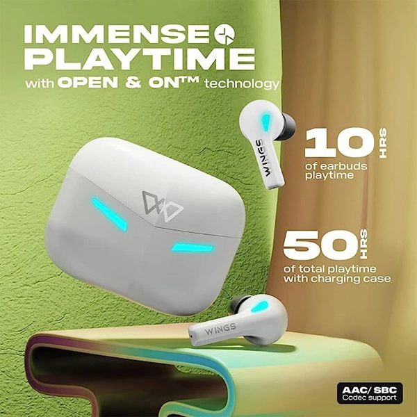 WINGS Wings Phantom 420 Low Latency Wireless Earbuds - White - White