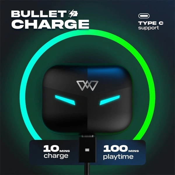 WINGS Wings Phantom 430 Best Low Latency Wireless Earbuds - White - White