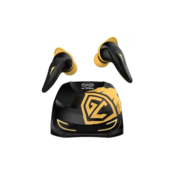 WINGS Wings Phantom 500 With ENC & Game Mode Wireless In Ear Earbuds - Yellow - Yellow