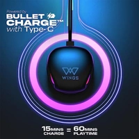 WINGS Wings Phantom 700 Truly Wireless In Ear Earbuds - Black, Grey, Orange, White