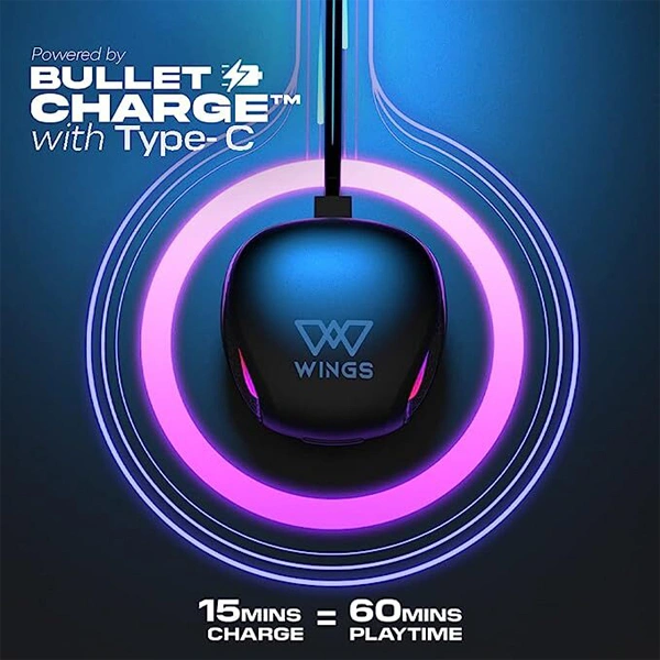 WINGS Wings Phantom 700 Truly Wireless In Ear Earbuds - Black, Grey, Orange, White
