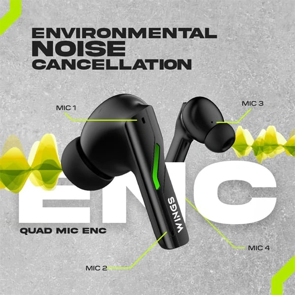 WINGS Wings Phantom 850 Low Latency Wireless Earbuds - White - White