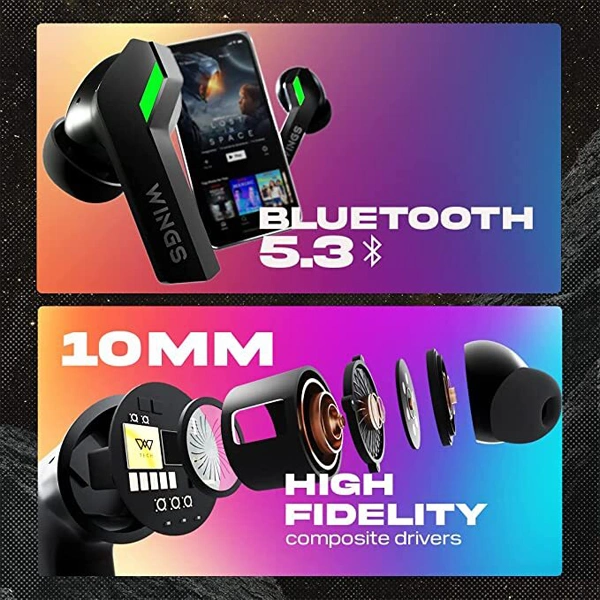 WINGS Wings Phantom 860 Truly Wireless In Ear Earbuds - Black