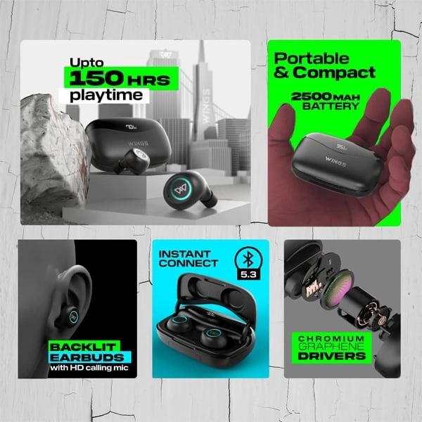 WINGS Wings Powerpods Wireless In Ear Earbuds