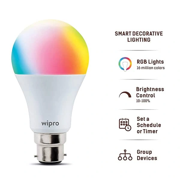 Wipro WiFi Enabled Smart LED Bulb 9W B22D