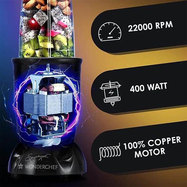 Wonderchef Nutri-blend Mixer, Grinder & Blender Powerful 400W 22000 RPM Motor