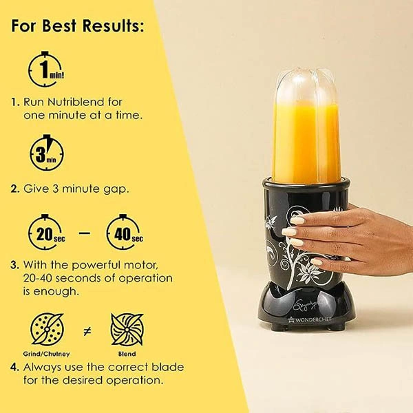 Wonderchef Nutri-blend Mixer, Grinder & Blender Powerful 400W 22000 RPM Motor