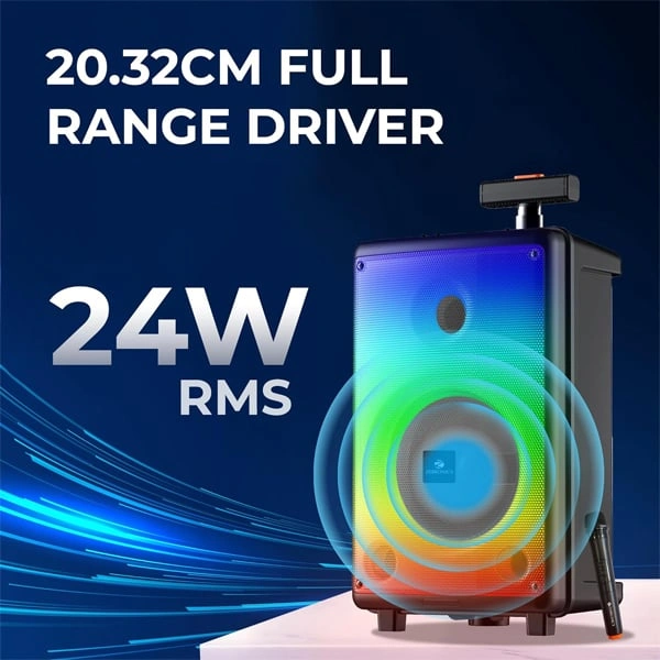 Zebronics Thump 250 24 Watts RMS Trolley Speaker - Black, Blue, Green