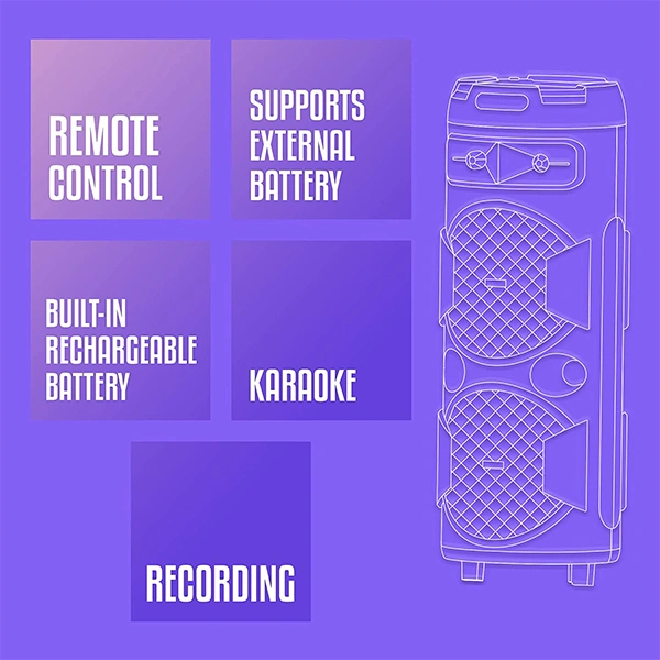 Zebronics ZEB-450 48 Watt Moving Monster Trolley 2X8L Speaker