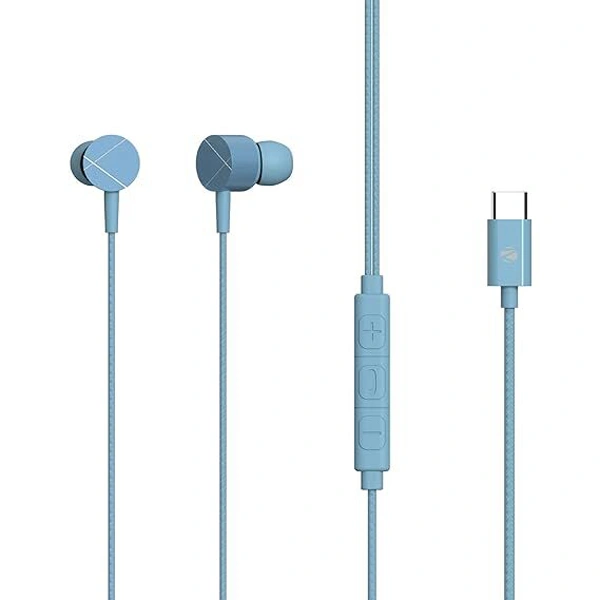Zebronics Zeb-Buds C2 in Ear Type C Wired Earphones - Blue - Blue