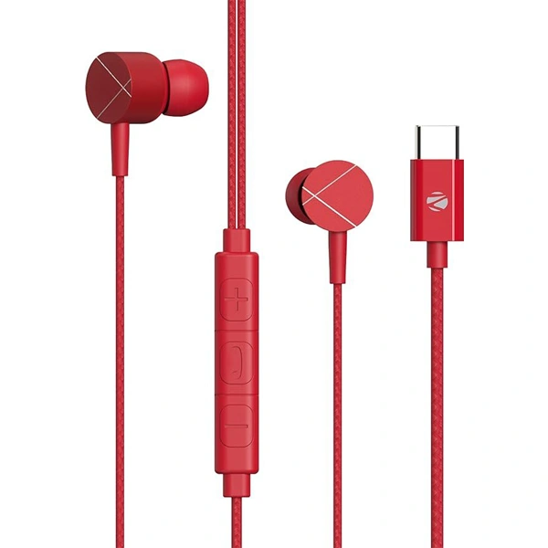 Zebronics Zeb-Buds C2 in Ear Type C Wired Earphones - Red - Red