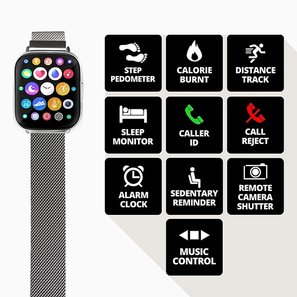 Zebronics ZEB-FIT5220CH Smart Fitness Watch With  IP68 Water Proof - Black, White