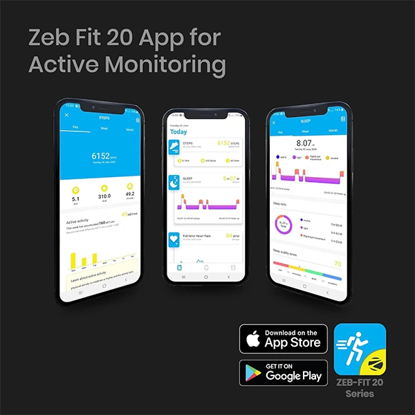 Zebronics Zeb-FIT920CH Smart Fitness Watch - Black, White