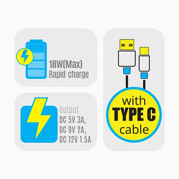 Zebronics Zeb-Ma5311Q 18 W Single Port Charging Adapter - Black, White