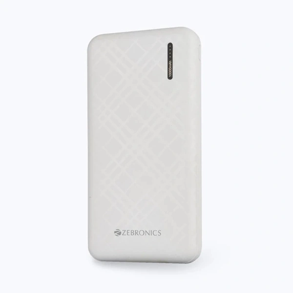 Zebronics Zeb-MB10000S1 10000mAh Power Bank - White - White