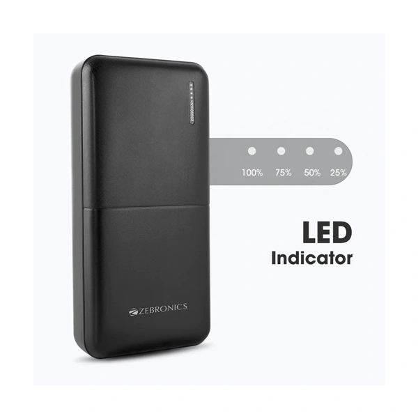 Zebronics Zeb-MB20000R3 20000mAh Power Bank - White