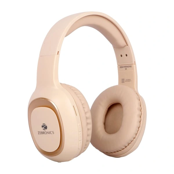 Zebronics Zeb-Paradise Bluetooth Headphone Headset with Mic - Beige - Beige, New