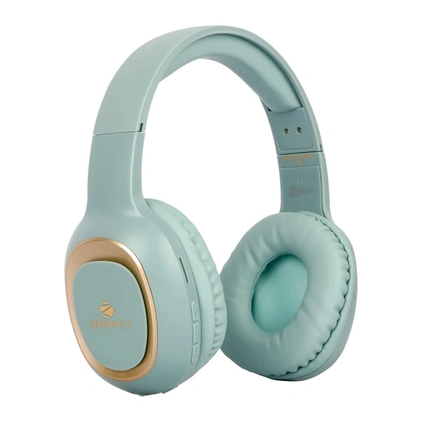 Zebronics Zeb-Paradise Bluetooth Headphone Headset with Mic - Green - Green, New