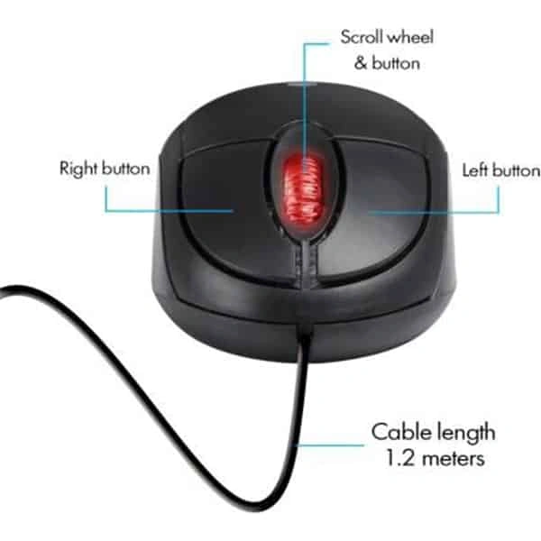 Zebronics ZEB-RISE Wired Optical Mouse (USB 2.0, Black) - Black, New