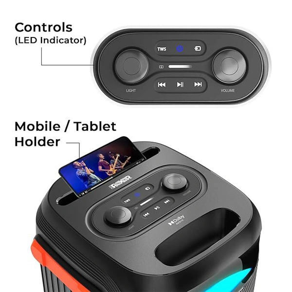 Zebronics Zeb-Roxor 100W DJ Speaker with Dolby audio