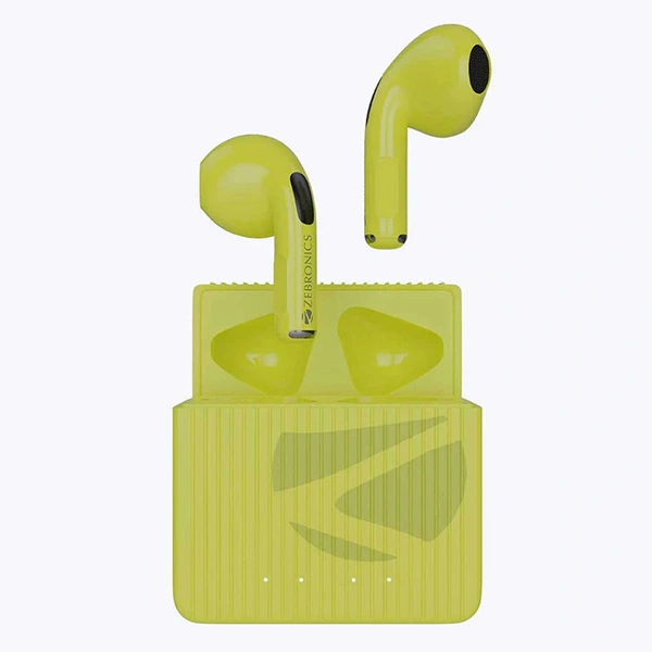Zebronics Zeb-Sound Bomb 3 TWS Wireless Earbuds - Neon Yellow - Neon Yellow
