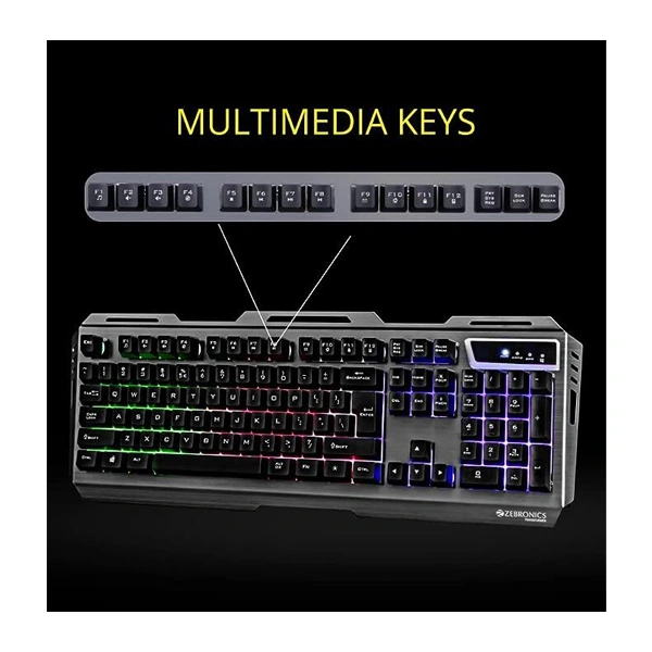 Zebronics Zeb-Transformer Gaming Keyboard and Mouse Combo (USB, Braided Cable) - Black
