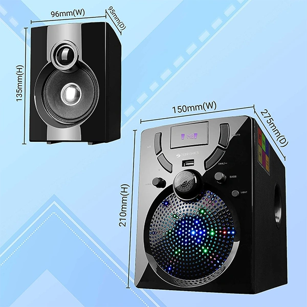 Zebronics ZEB-UDAAN 2.1 40W Bluetooth Home Theatre - Black, Blue, Red