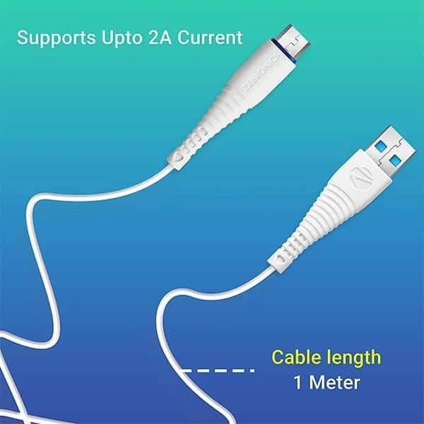 Zebronics Zeb-UMC101 USB to Micro USB Cable - Black, New