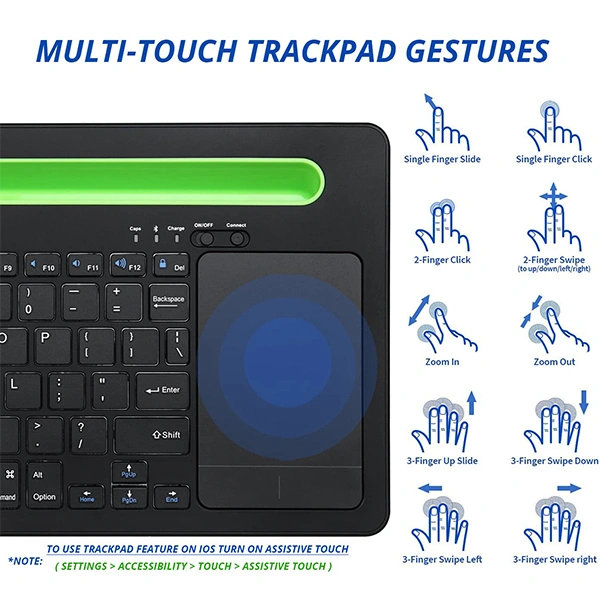Zoook Fingerpad Wireless Keyboard with Trackpad/Bluetooth Keyboard - White