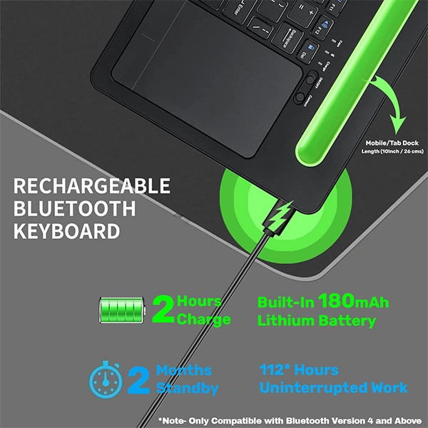 Zoook Fingerpad Wireless Keyboard with Trackpad/Bluetooth Keyboard - White