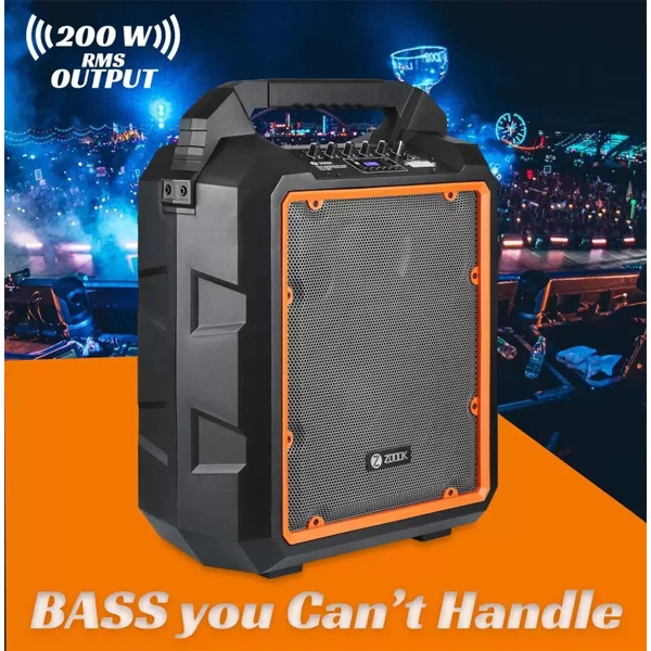 Zoook Herculean Pro Duet 200W Bluetooth Party Speaker With Dual UHF - Black
