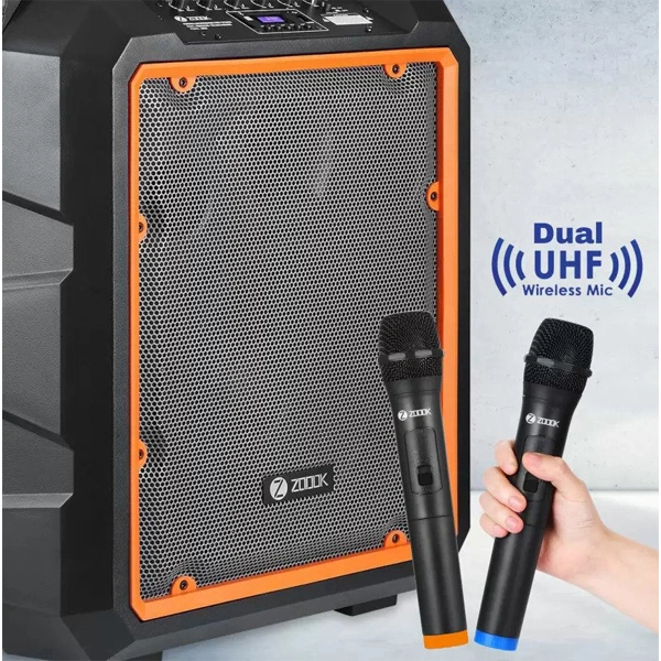 Zoook Herculean Pro Duet 200W Bluetooth Party Speaker With Dual UHF - Black