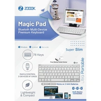 Zoook Magicpad Bluetooth Wireless Multi-Device Keyboard/Slim Design - White