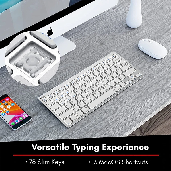 Zoook Magicpad Bluetooth Wireless Multi-Device Keyboard/Slim Design - White