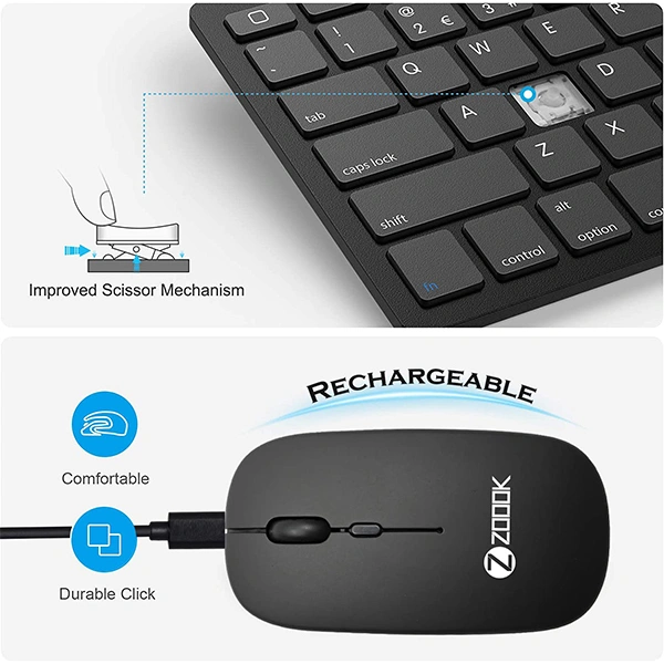 Zoook Magicpad Combo Bluetooth Multi-Device Keyboard & Mouse - White