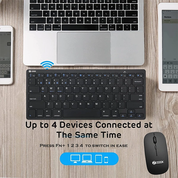 Zoook Magicpad Combo Bluetooth Multi-Device Keyboard & Mouse - White