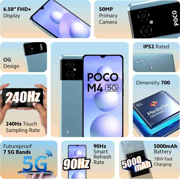 Poco M4 5G - cool blue, 4 GB, 64 GB