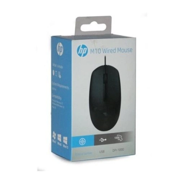 Hp HP M10 Wired Optical Mouse  (USB 2.0, Grey Black) - Black