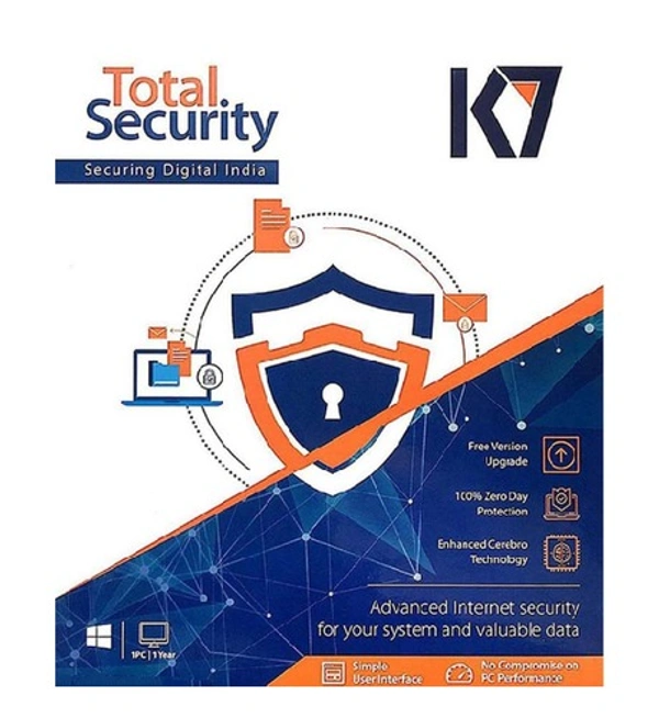 K7 2022 1 PC 1 Year Total Security (Email Delivery - No CD)  (Standard Edition)