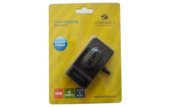 ZEBRONICS 100HB High Speed ZEB-100HB USB Hub  (Black)