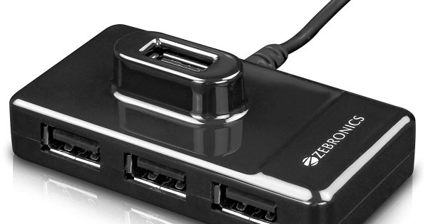 ZEBRONICS 100HB High Speed ZEB-100HB USB Hub  (Black)