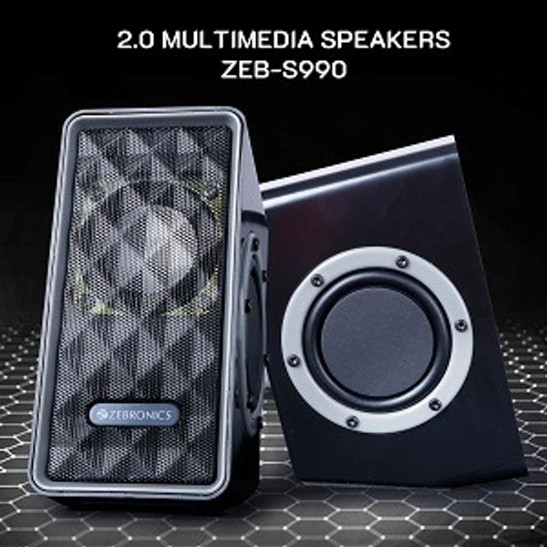ZEBRONICS ZEB-S990 Laptop/Desktop Speaker  (Black, 2.0 Channel) - Black