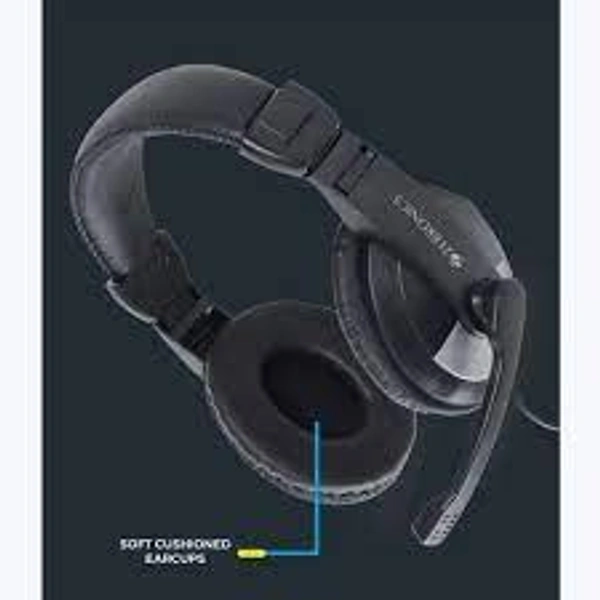 ZEBRONICS ZEB-200HM HEADPHONE WITH MIC Wired Headset  (Black, On the Ear)