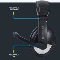 ZEBRONICS ZEB-200HM HEADPHONE WITH MIC Wired Headset  (Black, On the Ear)
