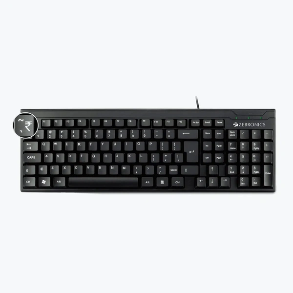 ZEBRONICS Zeb K35 Wired USB Desktop Keyboard  (Black) - Black