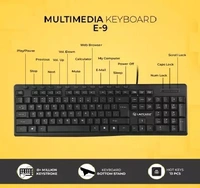 LAPCARE E9 Wired USB Multi-device Keyboard  (Black) - Black